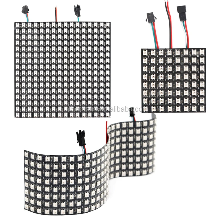 Shenzhen led display ws2812b 8x32 rgb flexible led panel p10 arduino matrix
