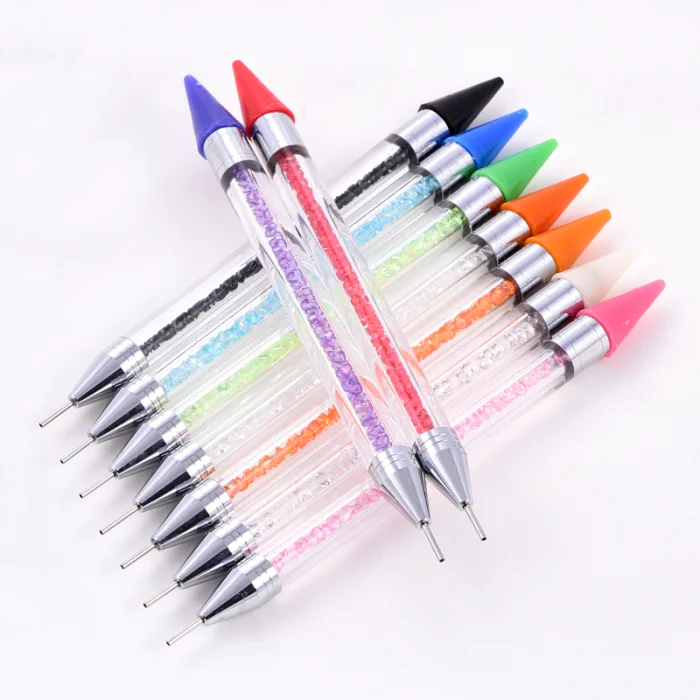 Factory Nail Rhinestones Pick up Pencil Dual Ended Wax Dotting Pencil 2 Head Wax Picker Pencil for Manicure