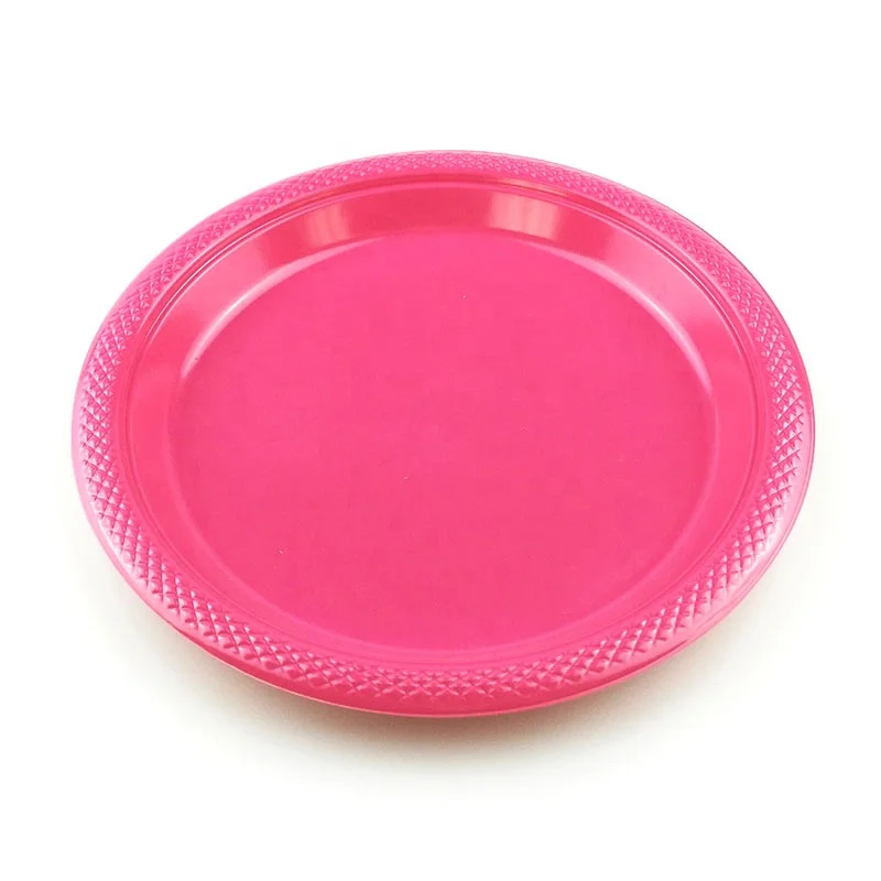 18 x RED 18cm 7/" PLASTIC PLATES ROUND PLASTIC PLATE PARTY DISPOSABLE TABLEWARE