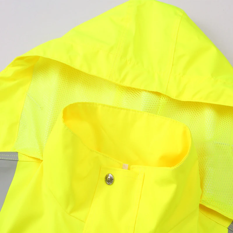 Windproof High Visibility Reflective dress suit Mens new fluorescent yellow safety coat with hoodies - KingCare | KingCare.net