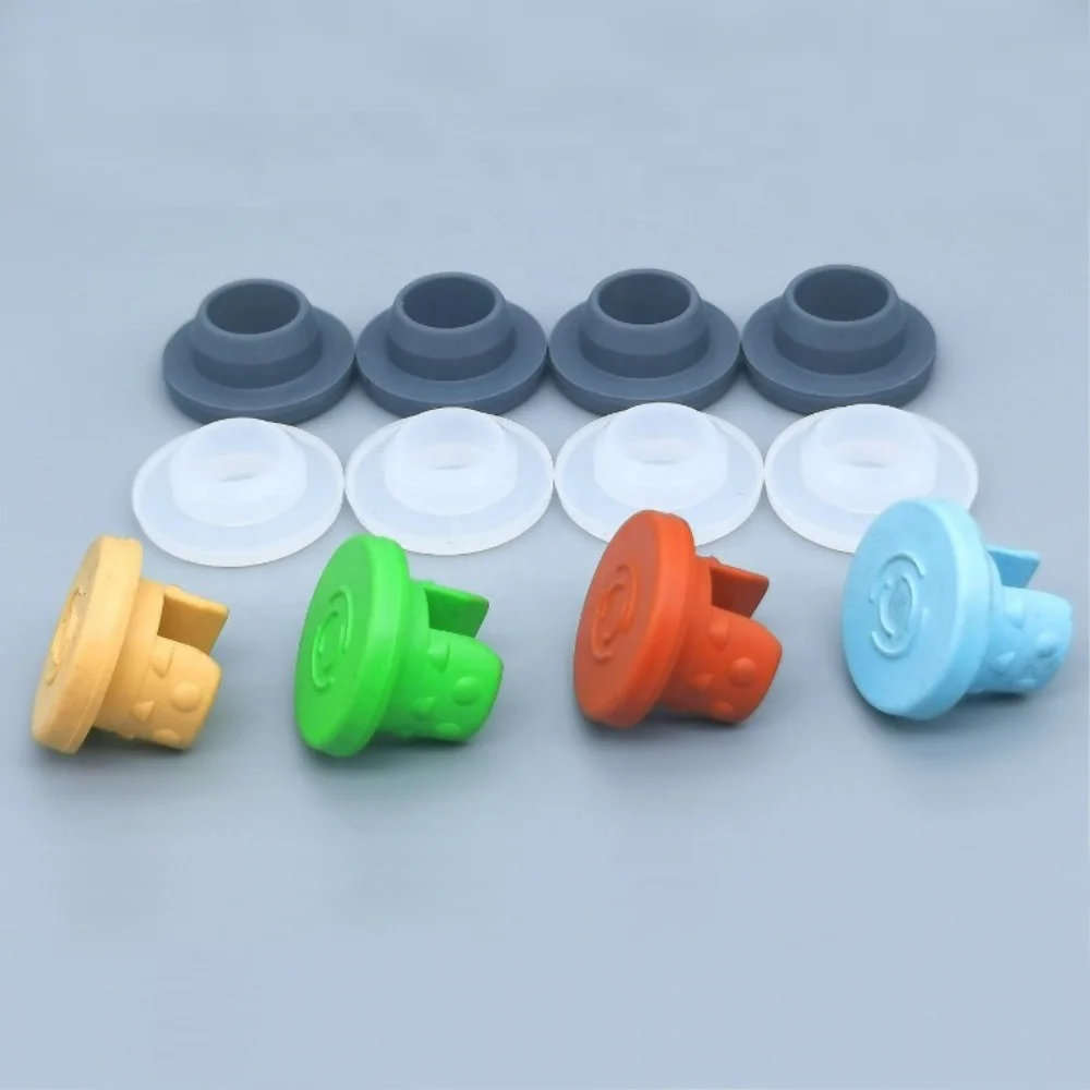 product customizable 13mm 20mm medical injection caps colorful aluminium plastic tear off stoppers with rubber stopper-3
