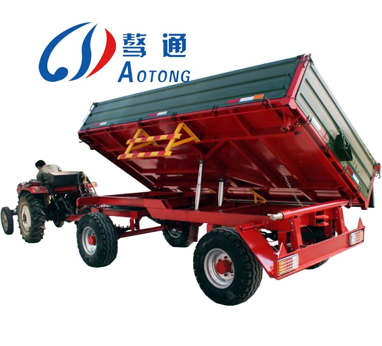 Triple Axles Farm Land Harvesting Use 7 Meter Draw Bar Full Trailer