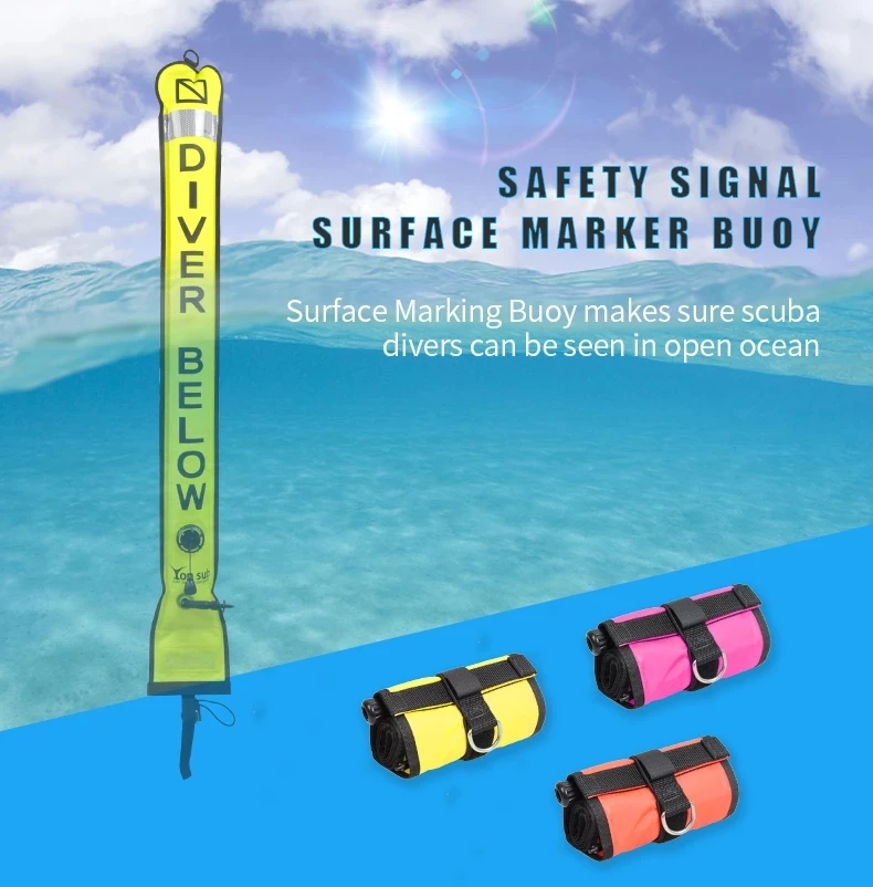 Smb Diving Surface Marker Buoy With High Visibility Inflatable Float