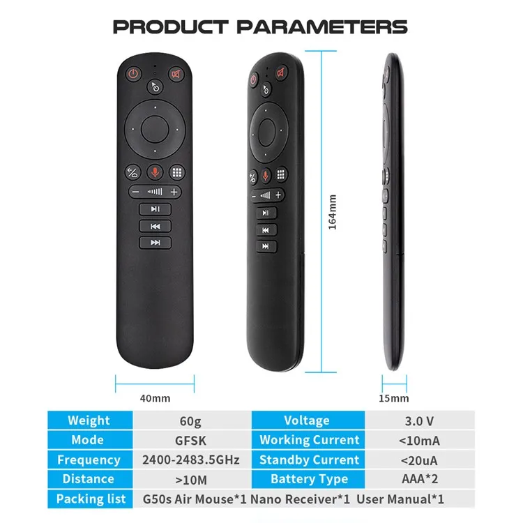 Air Mouse TV Remote Designed For Nvidia Shield Android TV Box Home Volume Works 