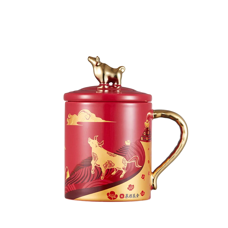 
2021 New Design Gift Set Mug Stoneware Water Milk Cereal Cups Ceramic Unique Coffee Cups with Lid 