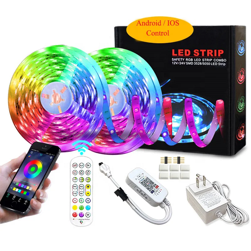 WS 2811 Rainbow LED Light Dreamcolor LED Strip Waterproof Remote and APP Control Sync with Music for Parties Kitchen Room Decor