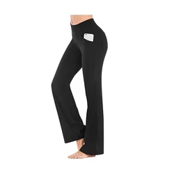 High Waisted Workout Work Pants Dress Pants Heathyoga Bootcut Yoga Wear For Women with Pockets