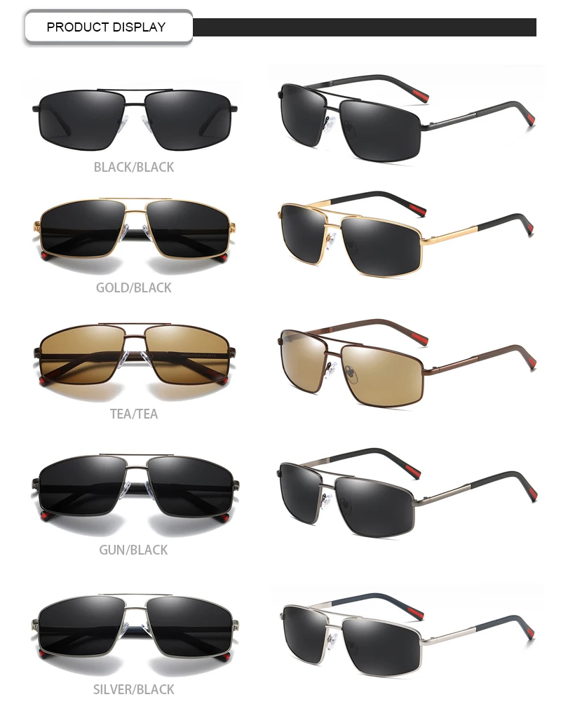 Hot sale TR 90 metal men polarized logo printing sunglasses