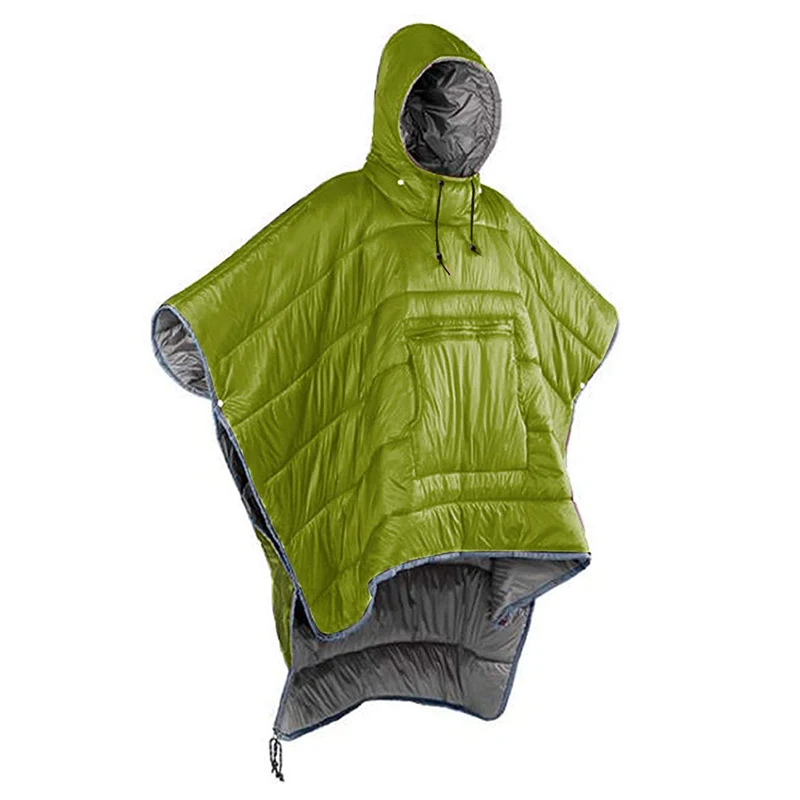 Premium Camping Sleeping Bag Winter Outdoor Cloak Cape Extreme Weather Warm/Waterproof/Windproof Hooded Blanket with Stuff Sack Honcho Poncho Wearable Hoodie Blanket