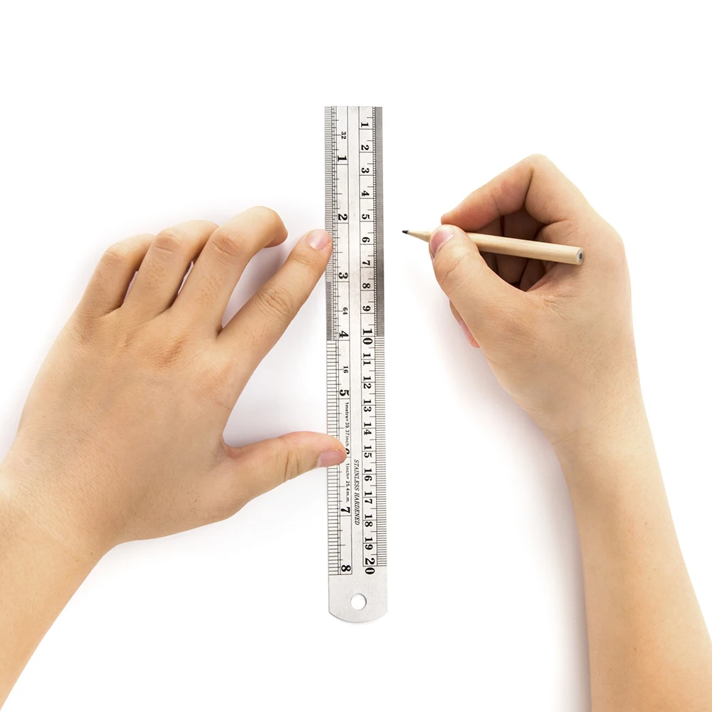 Stainless Steel 50cm Home Office Measuring Tools Straight Scale Ruler ...