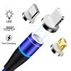Four primary colors customized logo charging cable 3 in 1 multi nylon braided 3.5a type-c micro for smartphone usb cable for iph