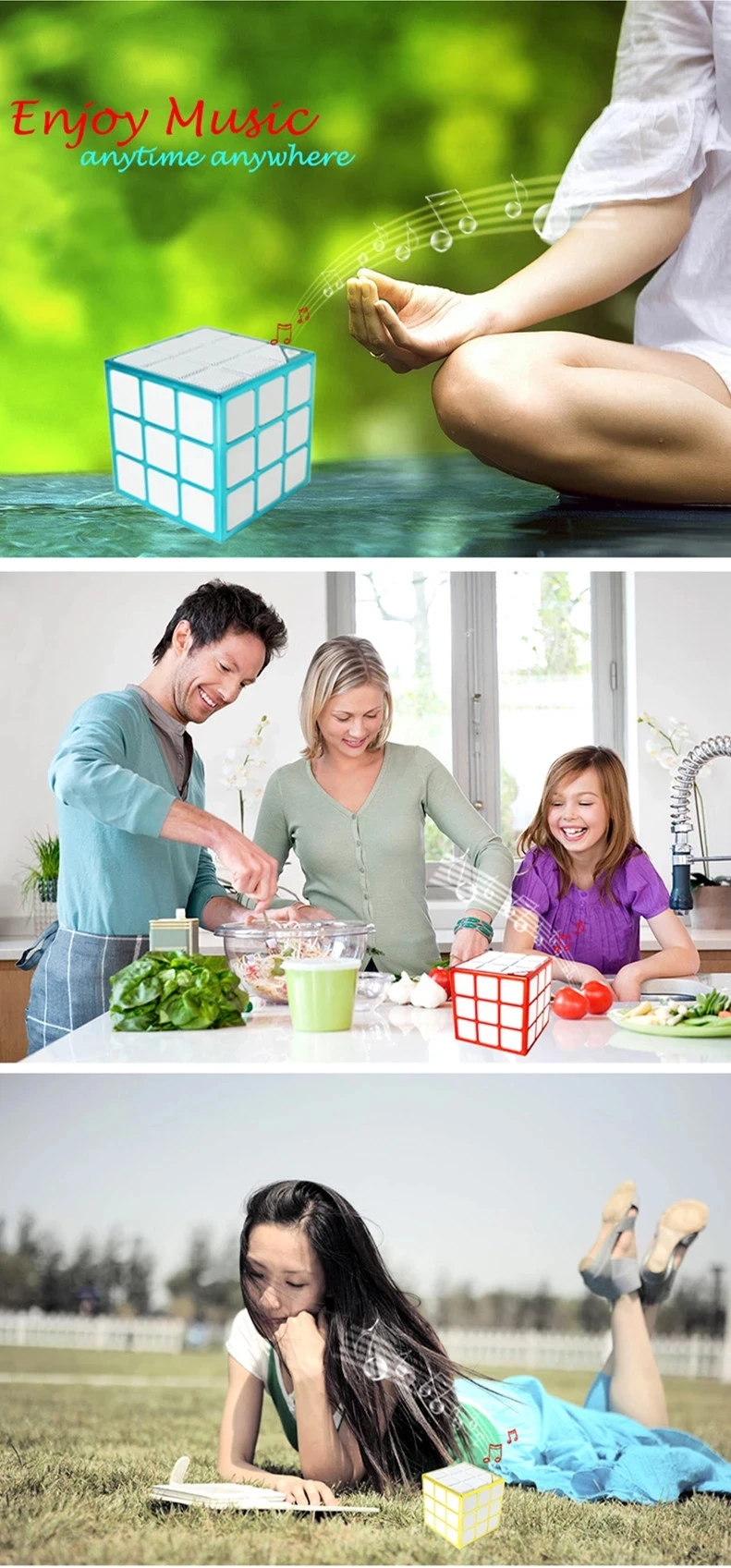 Portable Magic LED Flash Cube Wireless Bluetooth Speaker Built in mic and hand free phone function NSP 8117 - ANKUX.COM