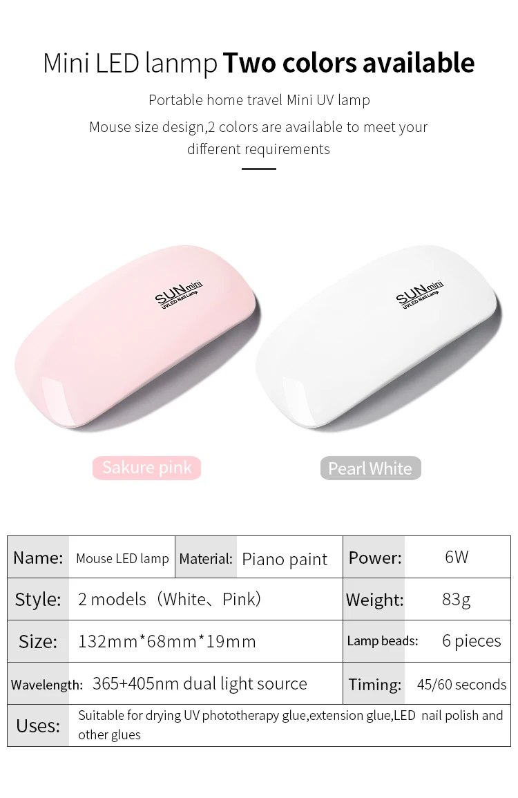 Wholesale Mini Portable Sun Gel Nail Lamp UV Light LED New style Factory lampara UV Led Gel Nail Lamp nails polish colour