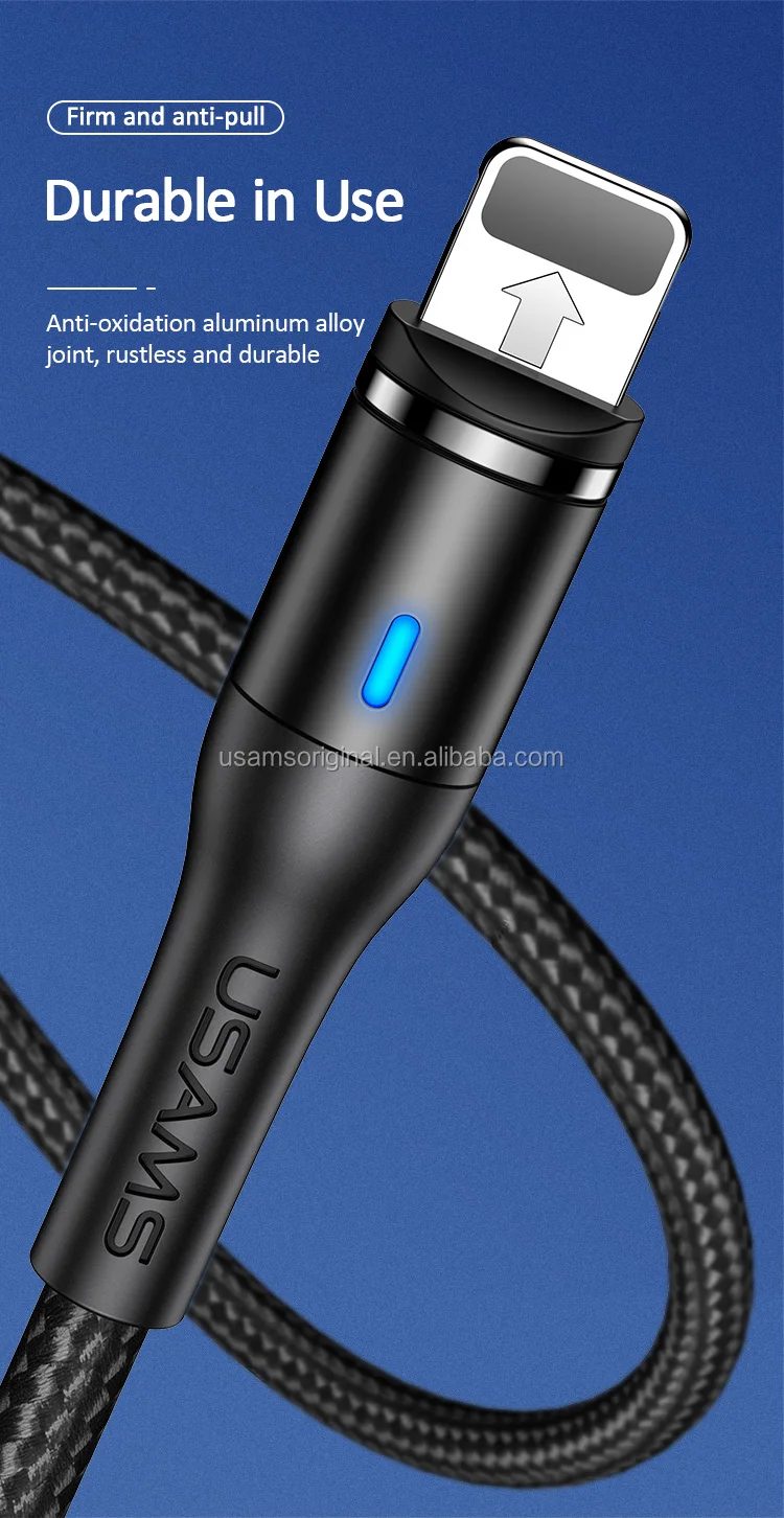 USAMS 3 in 1 Magnetic Micro USB Type C Charging Cable For Iphone usb cable phone - ANKUX.COM