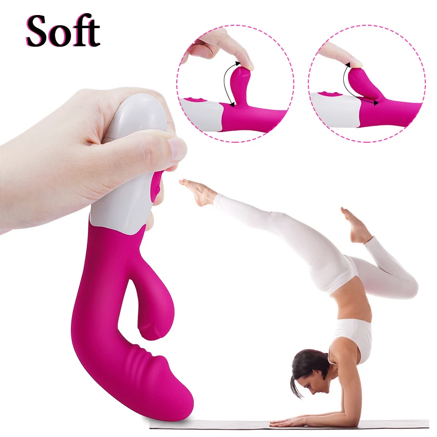 Factory Direct G Spot Dildo Silicone Rabbit Dual Vibrator For Women Vagina Clitoris Massage