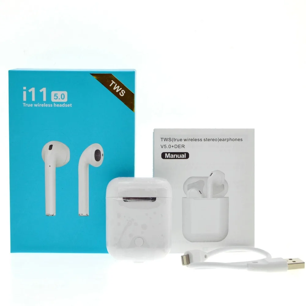 Hot Sale Amazon Twins i11 V5.0 TWS Stereo Earbuds With Charging Case Wireless Charging - ANKUX.COM