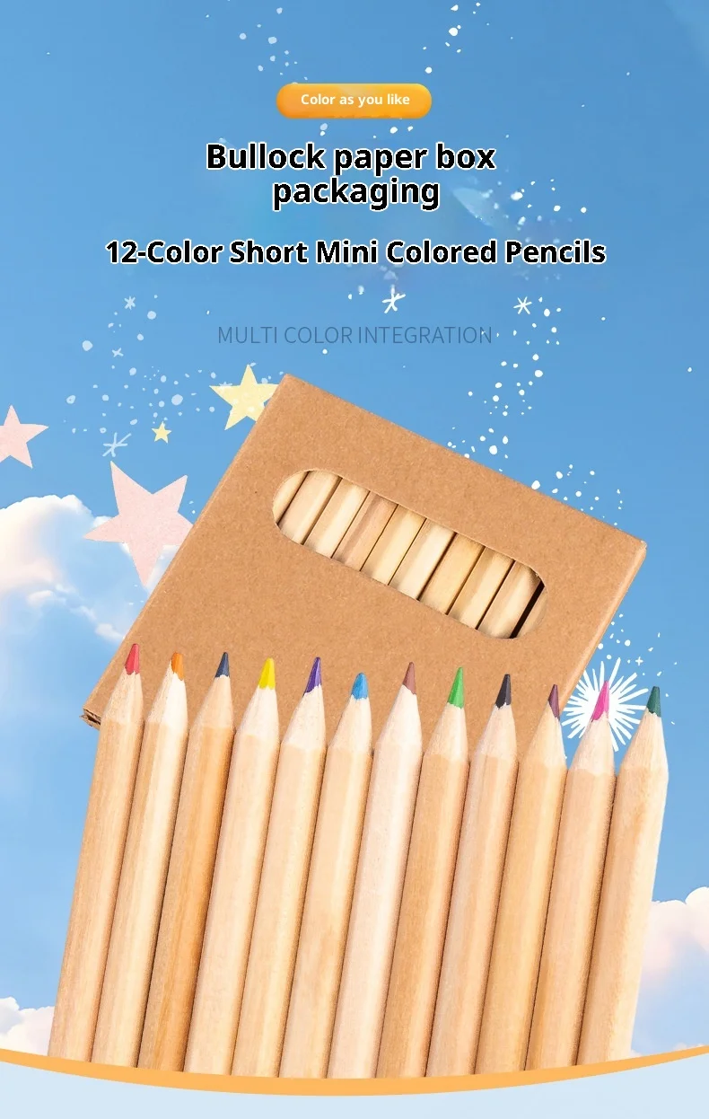 Umweltfreundliches Mini Buntstift Set Im Kraftpapier Karton_voghion.com
