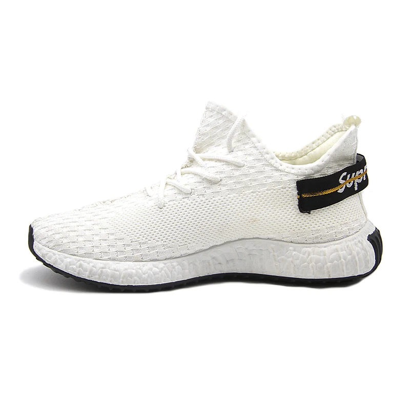 Breathable Mesh Knit Upper Casual Shoes White Sneakers For Men - Buy ...
