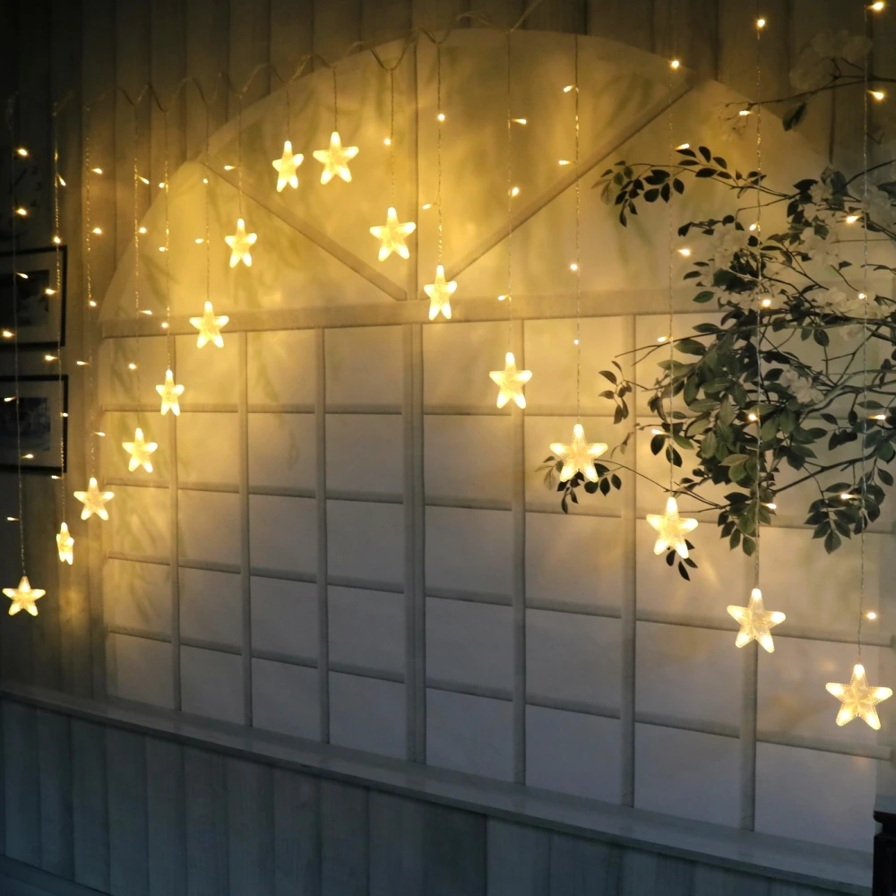 Good-Looking  color changing led halloween V-shaped curtain led fairy  lights  for christmas decoration