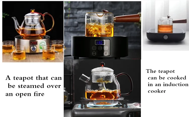Direct Deal High Borosilicate Pyrex Transparent Hot Tea Pot Set Glass
