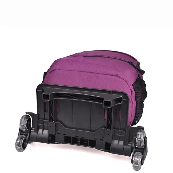 Triple Wheels Detachable Trolley Laptop Backpack With Detachable Bottom