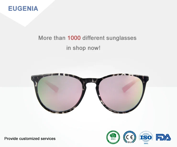 EUGENIA Hot Summer Leopard Print Mirror Lens Women Sunglasses