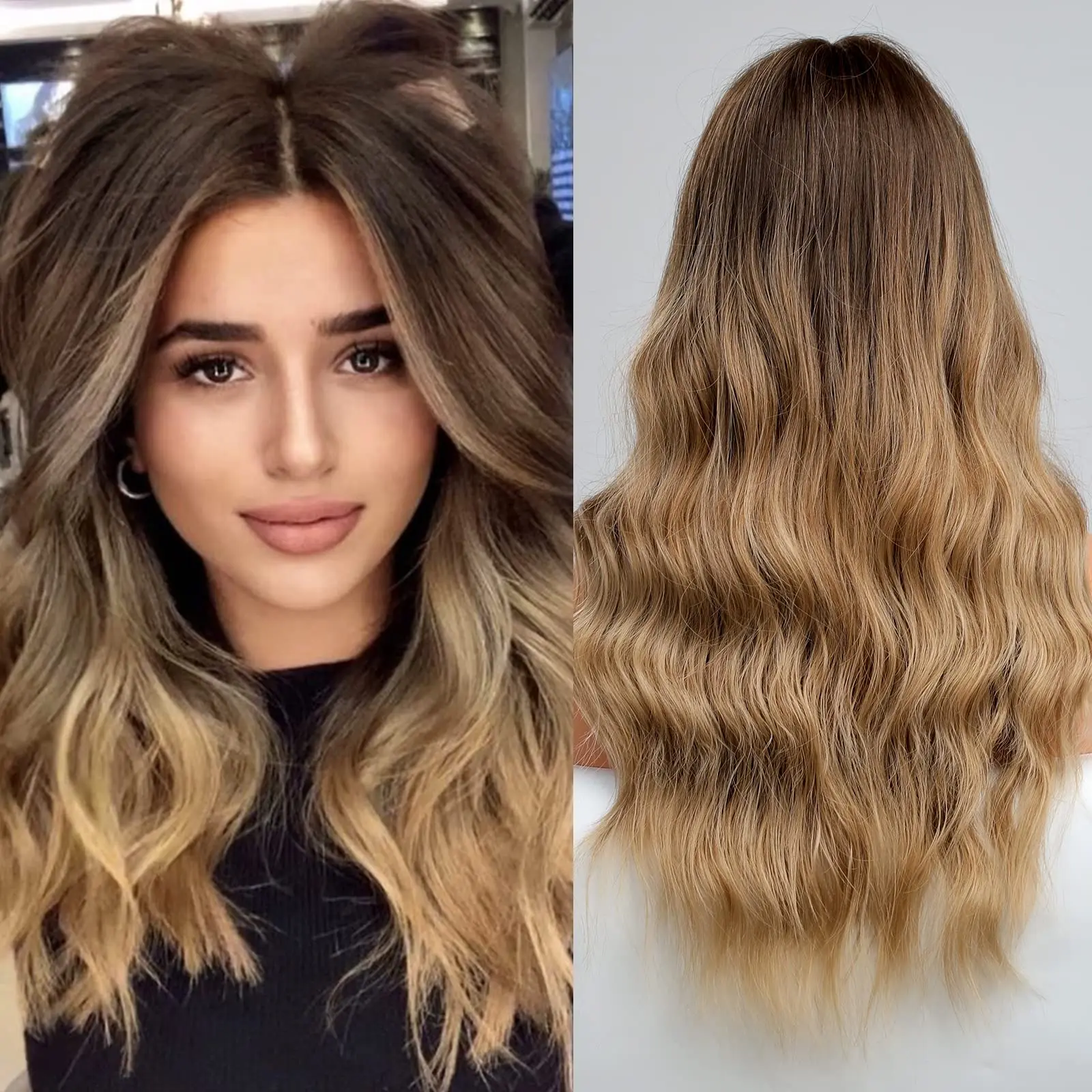 Haven Hair 24 Inch Long Ombre Blonde Lace Front Wigs For Women Long