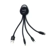 New 3 in 1 Charging Cable With NFC Function Keychain USB Cable Android Type-C Braided Micro USB Cable With Led Light Logo