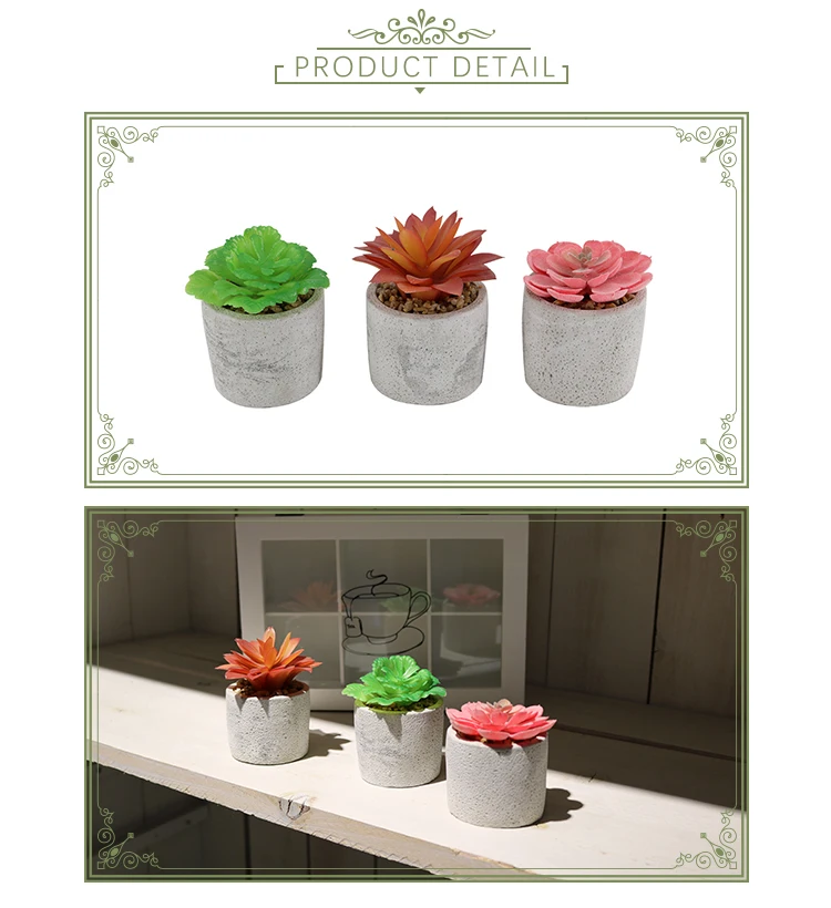 Wholesale Mini Home Decoration Plastic Fake Desk Pot Artificial