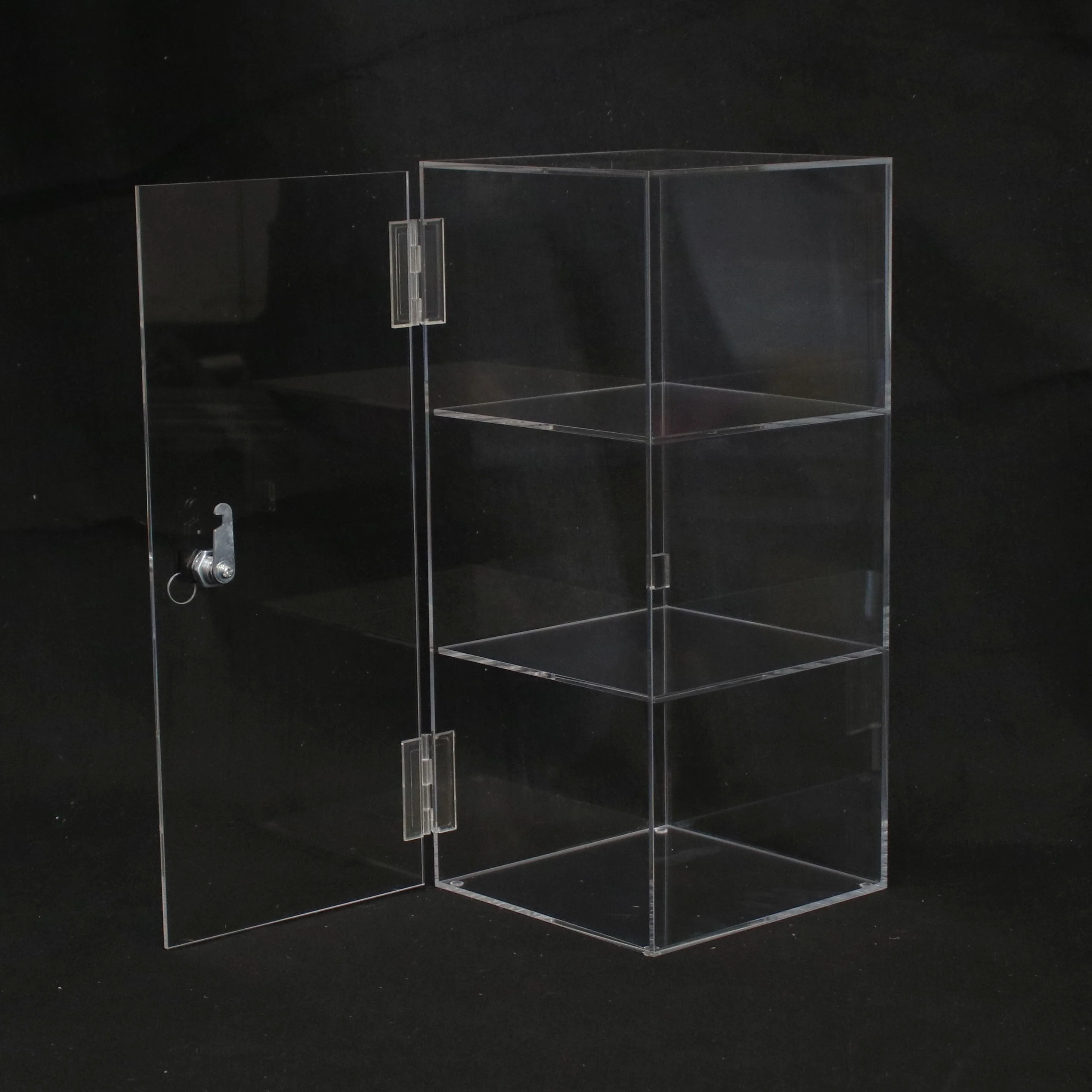 Customized Clear Lockable Countertop Acrylic Display Case/ With 3 Shelves Buy Clear
