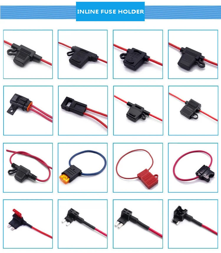 Black ROHS Certified Blade Fuse Holder With Cover for PCB Mounting in Automotive Applications