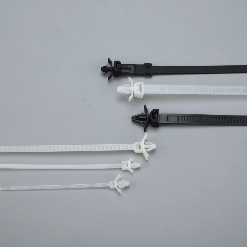 Manufacturers Wholesale Customizable Price Self-locking Push Mount Wire Plastic Tape Nylon 66 Material Soft Cable Loop Zip Ties