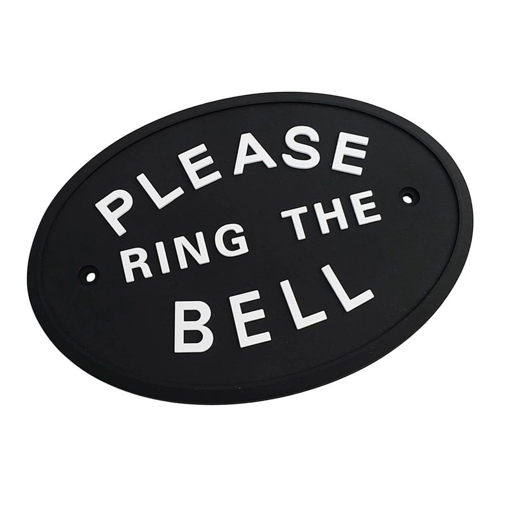 RECTANGULAR PLEASE RING THE BELL SIGN/ PLAQUE WALL OR DOOR MOUNTED 'SILVER' 