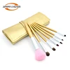 JIMMY&KEVIN Hot selling 7pcs 12pcs Beauty Makeup Brush Set with Shiny Leather Bag