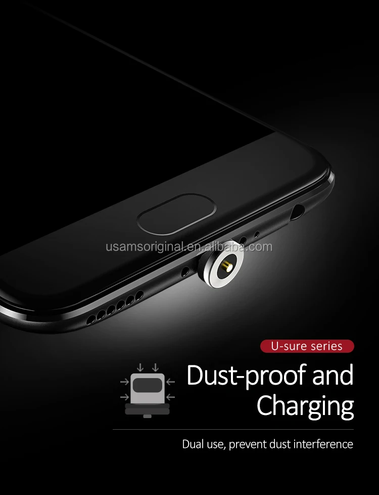 USAMS SJ294 Factory Price Nylon 2.1A Fast Charge Magnetic USB Data Cable for Android - ANKUX.COM