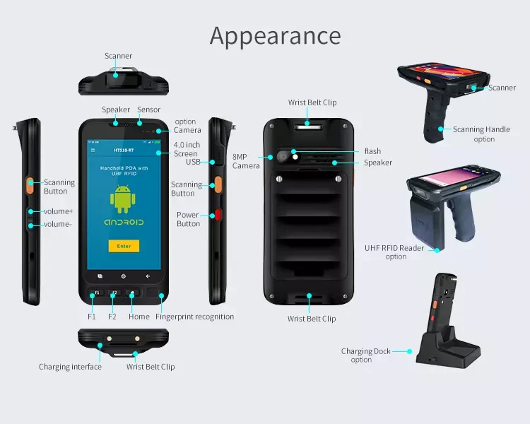 5inch Pda Barcode Scanner Mobile Pda Windows 10 Handheld Terminal