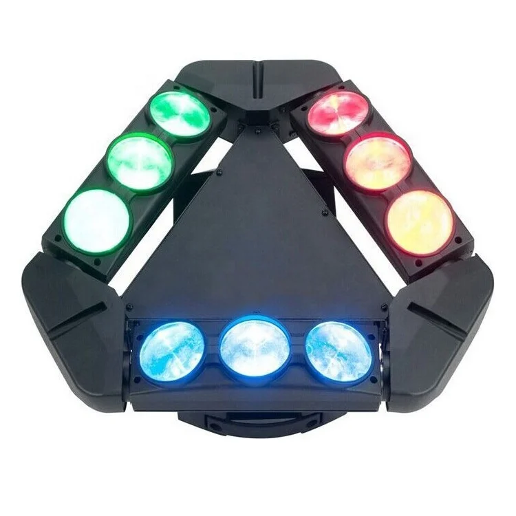 DJ equipment mini 9 heads spider lights 10w led rgbw 4in 1 moving head light