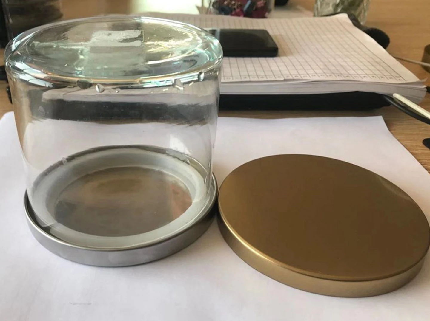 Glass Candle Jar With Metal Lids 10cmx10cmx9cm Buy Glass Jar,Large