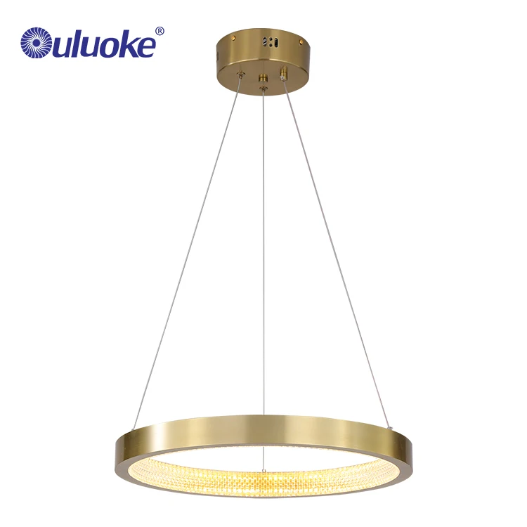 Energy saving lighting home dining study room one ring gold pendant lamp