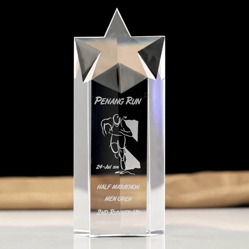 Customized Angel Theme Business Gift Small Nautical Style Employee Recognition Award K9 Crystal Laser Trophy Plaque factory