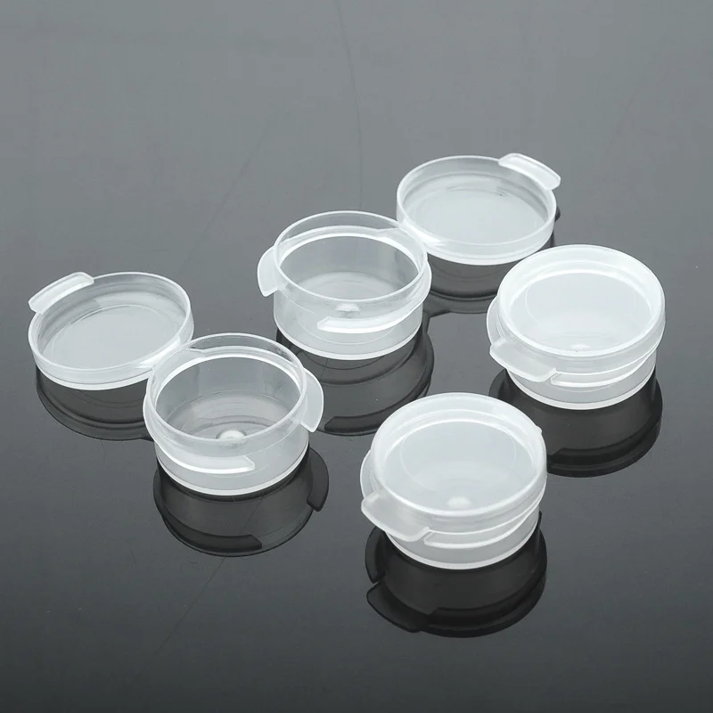 1g 3g 5g 10ml Plastic Flip Top Jars With Hinged Lid For Cosmetic