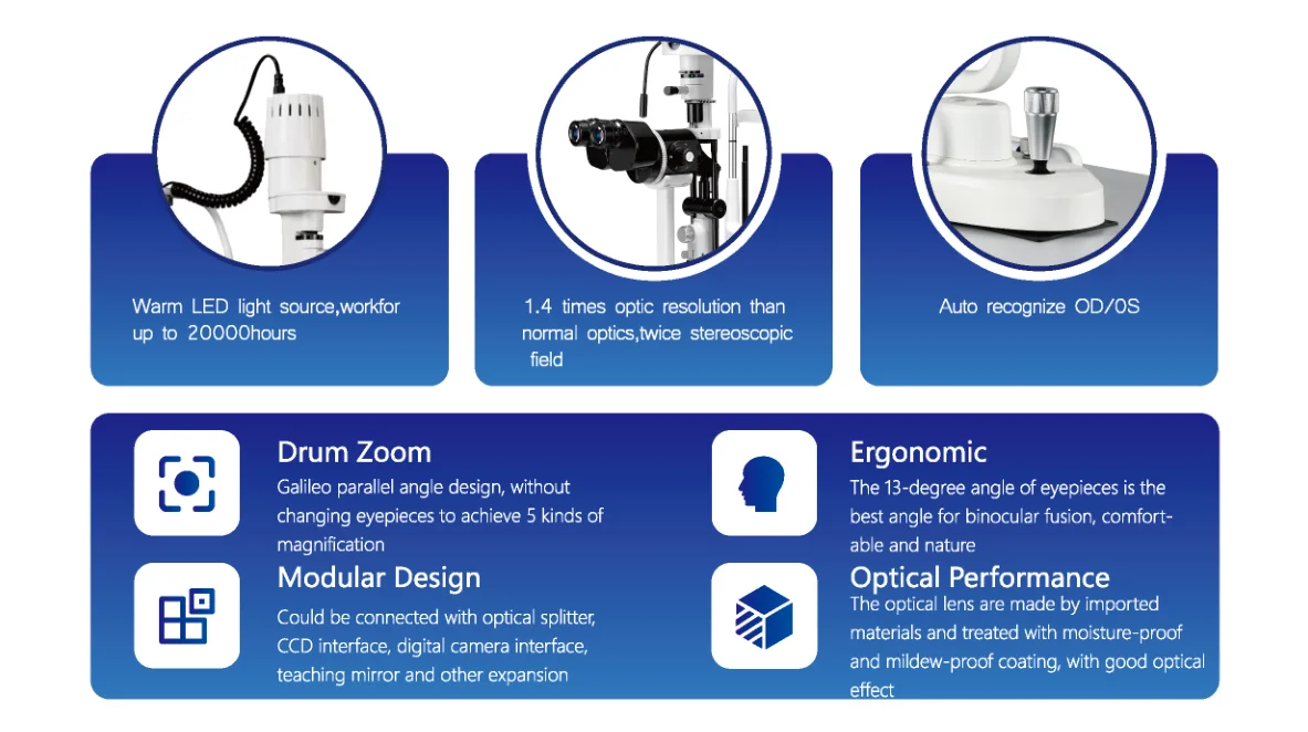 Mocular Digital Slit Lamp ML-350 5 Step Magnification Slit Lamp Ophthalmic Slit Lamp for Eye Clinic