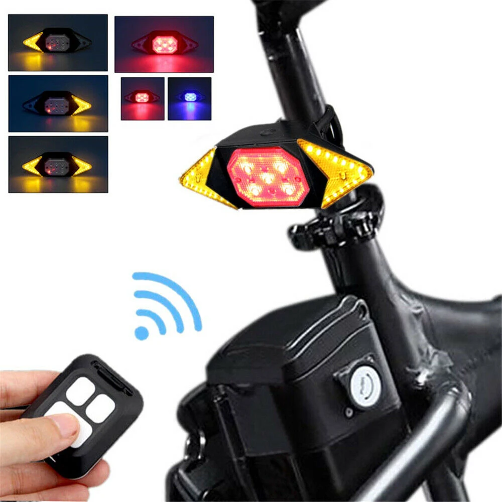 Details about   Bicycle Turn Signal LED Lights Road Bike Handlebar Indicator Lights USB Charging 