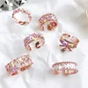 Fashion Peacock Triangle Geometric CZ Rings Women