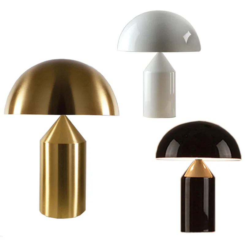 Metal table light textile metal mushroom table light brass for reception desk