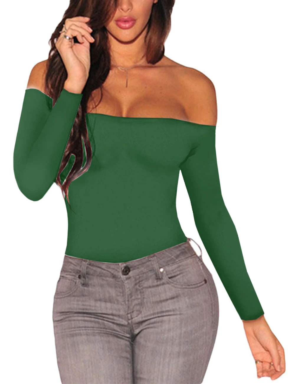 Women Black Off Shoulder Long Sleeve Bodysuit Buy Long Sleeve Bodysuitoff Shoulder Bodysuit 3476