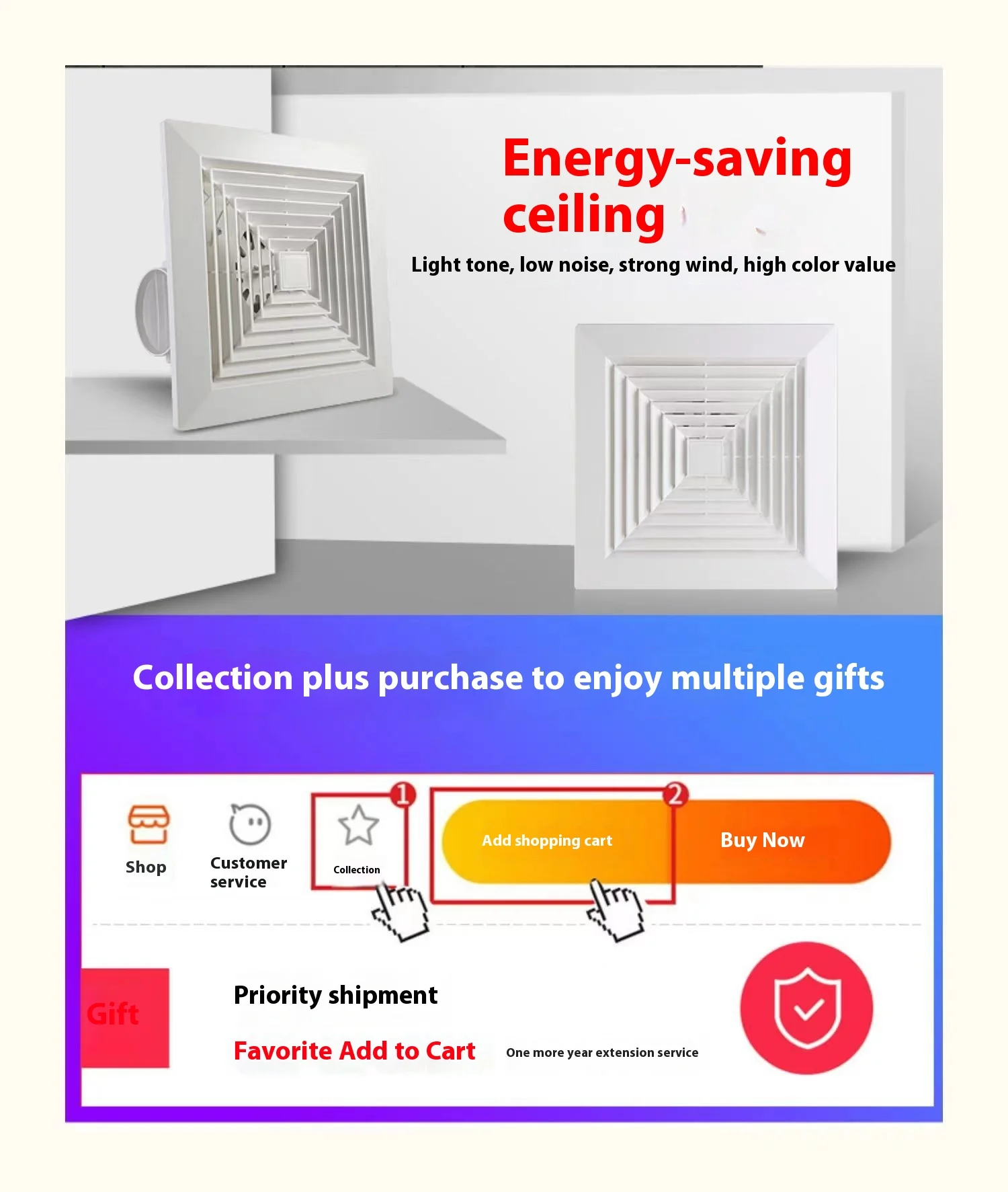 Integrated Ceiling Ventilating Fan, Plastic, 110v-220v - detail 4
