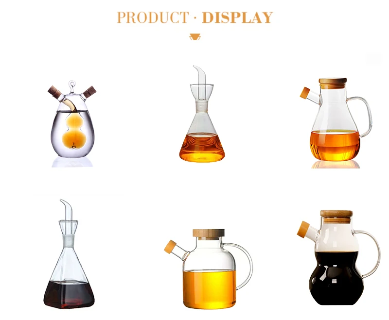 Heat Resistant Borosilicate Olive Oil And Vinegar Bottle Olive Oil Bottle Dispenser home