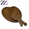 Restaurant hotel cafeteria tools oval dark buffet steak bread wood food display serving dish wooden plate pizza tray with handle