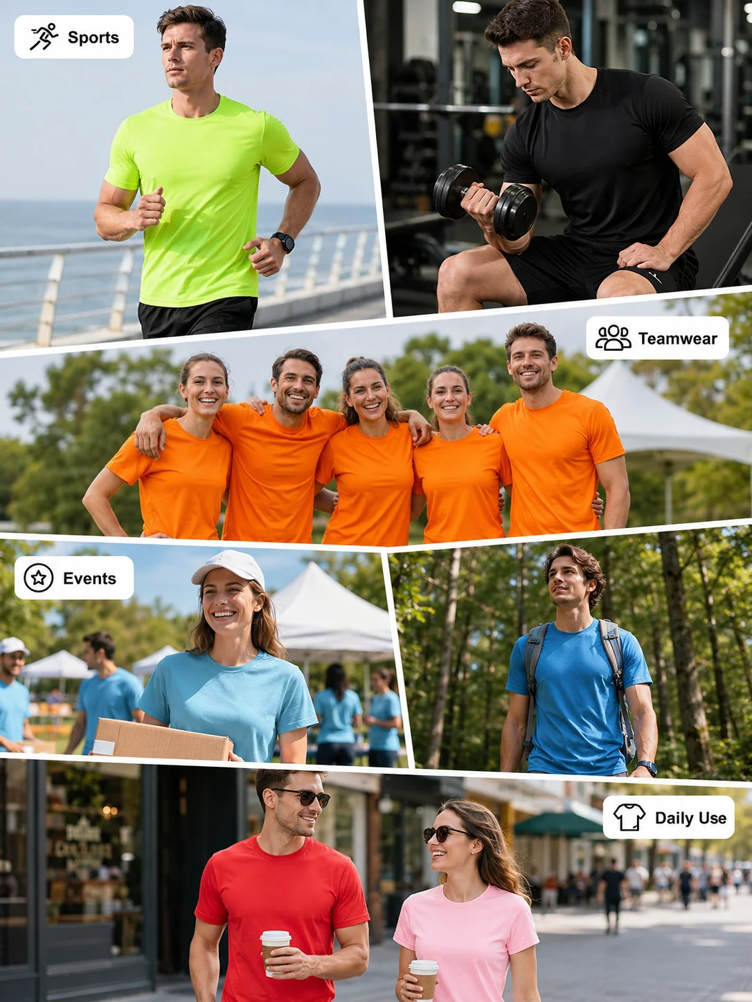 130gsm Quick Dry Round Neck T-Shirt Custom Logo Summer Uniform Promotional Sportswear OEM Bulk